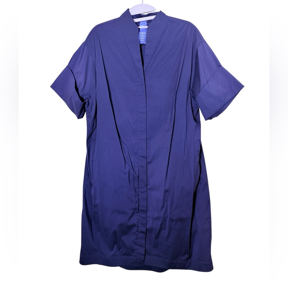 Kit and Ace Women’s Lagenlook Navy Blue Shirt Dress sz M/L